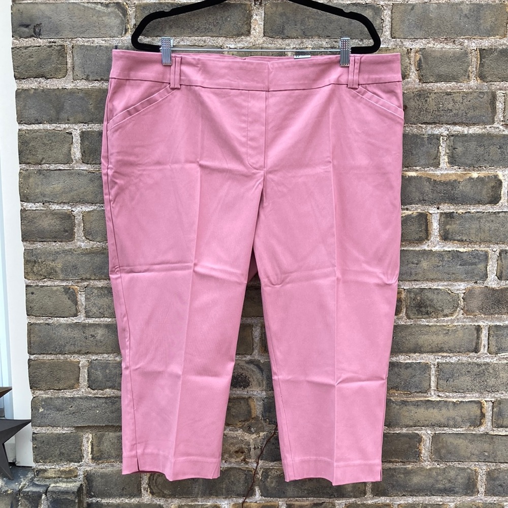NTW Reitman’s, Pull-on Capri Pants, The Iconic, Slim Leg, Rose, Plus, Sz 22
